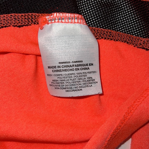 Nike Dri Fit long sleeve workout shirt S orange black mesh training loose fit - Picture 9 of 10